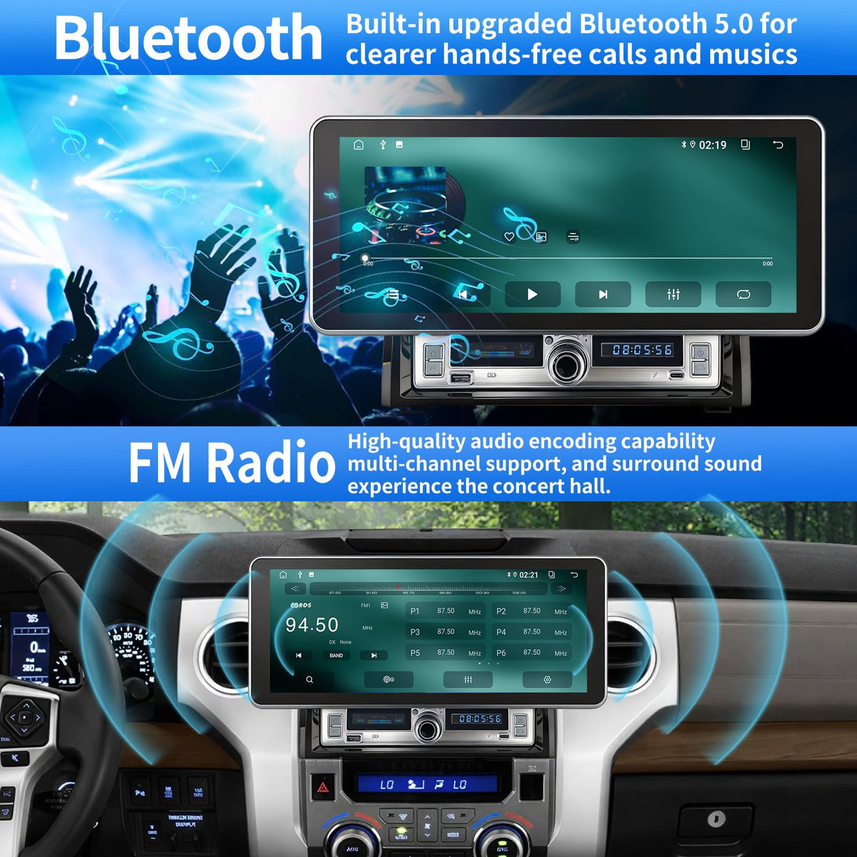 12.3 inch Car Radio for Toyota Tundra 2014-2021 Upgrade Carplay