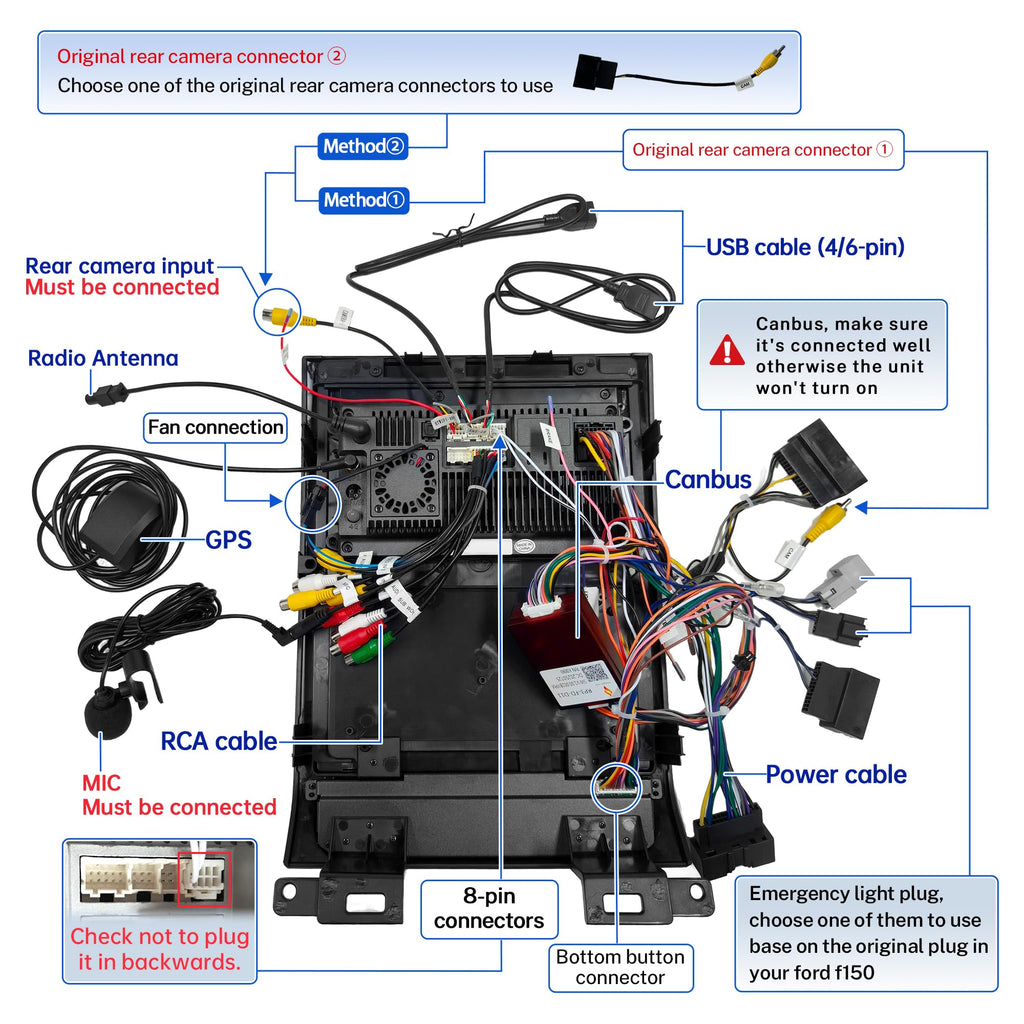 8Core 4+64G Radio for Ford F150 2013 2014 w/Carplay Android Auto