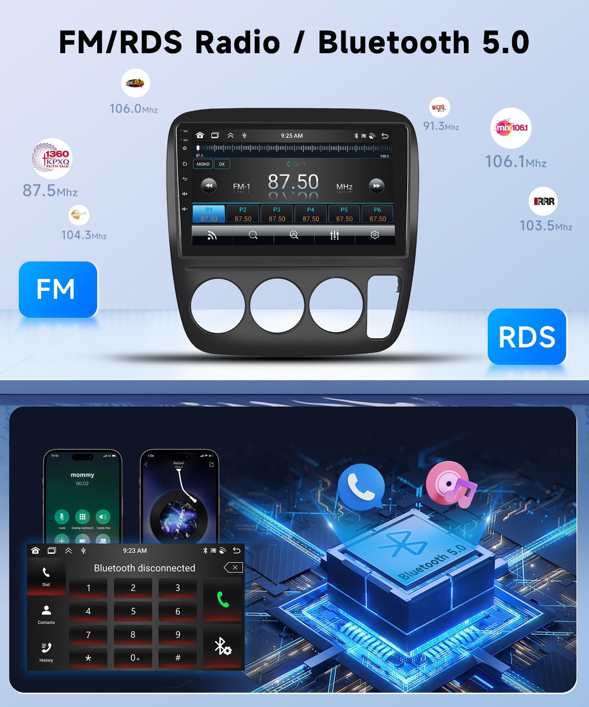 8Core 6+128G Car Radio for Honda CRV 1997-2001 Manual A/C Wireless CarPlay