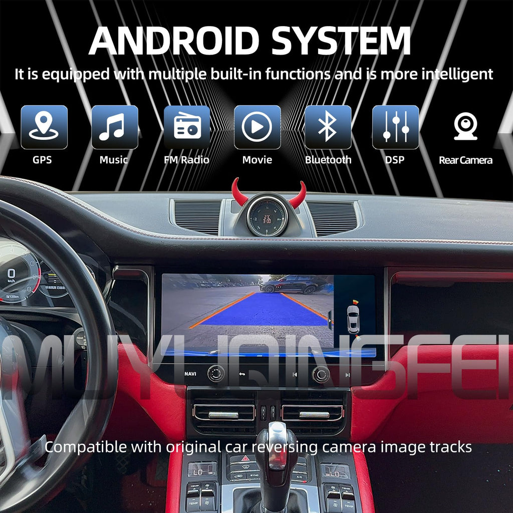 Android Screen Upgrade for Porsche Macan 2014-2017 Touch Screen Replacement 12.3 inch Multimedia Player GPS Navigation Carplay fit for PCM3.1 & PCM4.0 (2014-2016,64GB)
