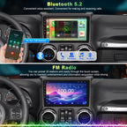 Android 13 Car Stereo for Jeep Wrangler 2011 2012 2013 2014 with Carplay and Android Auto,10.2 inch Touch Screen,Bluetooth,WiFi,GPS,FM Radio,Backup Camera,4GB+64GB
