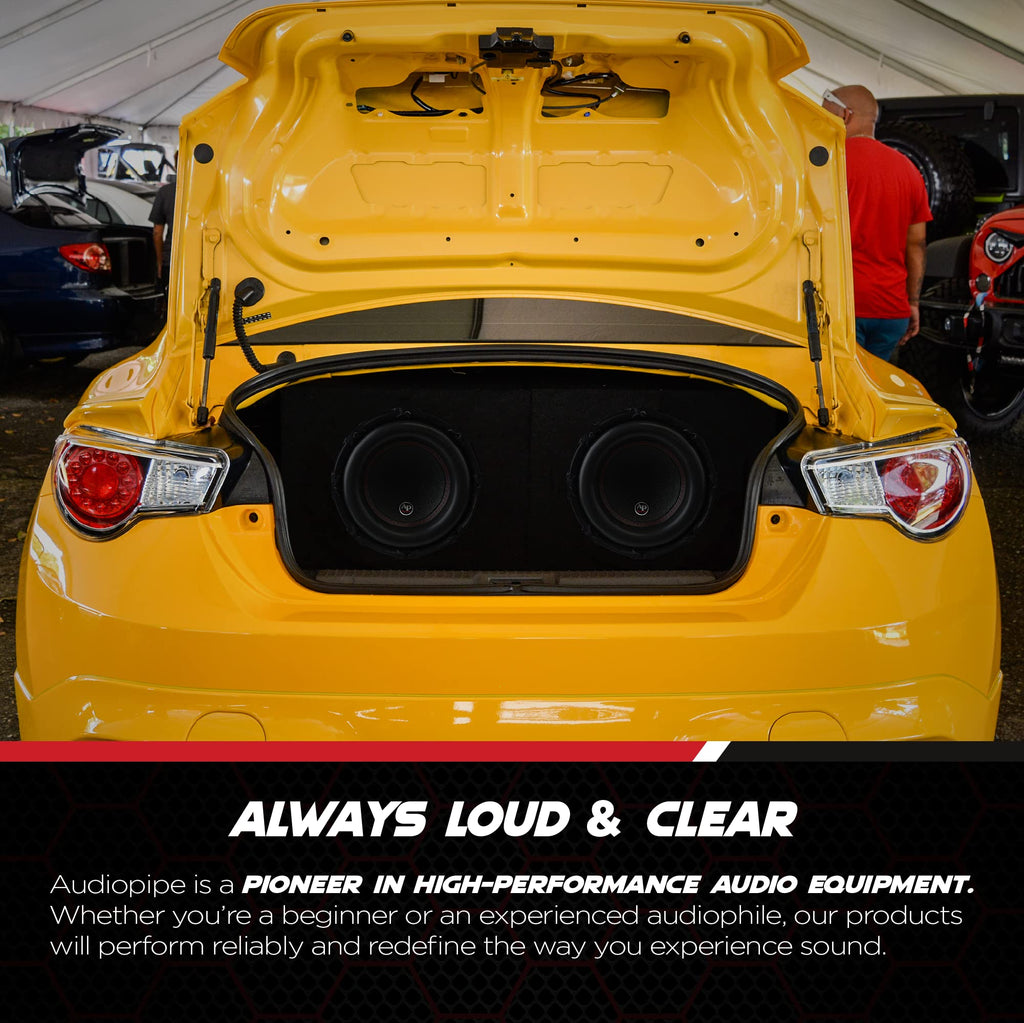 Audiopipe APCLE-18001D Class D 1800 Watt RMS Monoblock Amp Kit Car Audio Sound System Amplifier with Bass Knob and Overload Protection, Black (2 Pack)