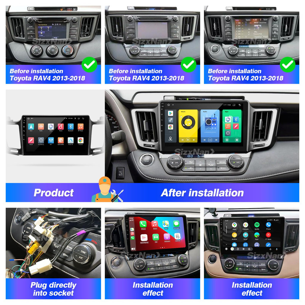 for Toyota RAV4 2013-2018 Radio Stereo Wireless Carplay Auto