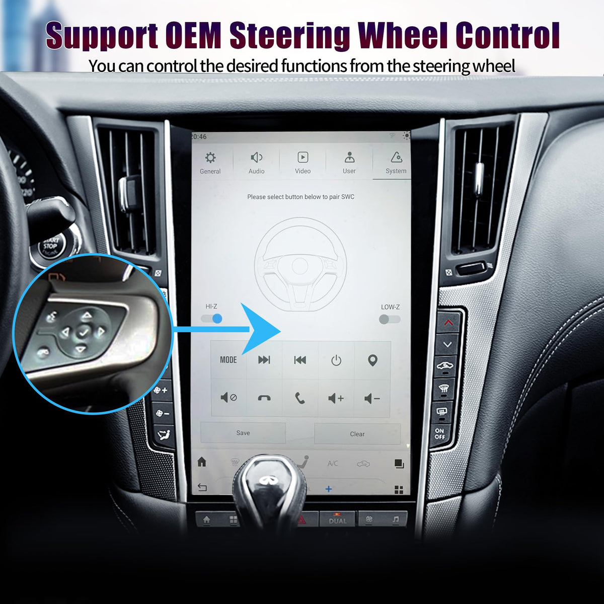 AuCar Mark 7 Android 13 Car Radio Head Unit for Infiniti Q50 Q50S Q60 Q60S 2020-2022, 13.6 Inch Car Multimedia Stereo Video Player GPS Navigation, Wireless Carplay & Android Auto, 8+256GB