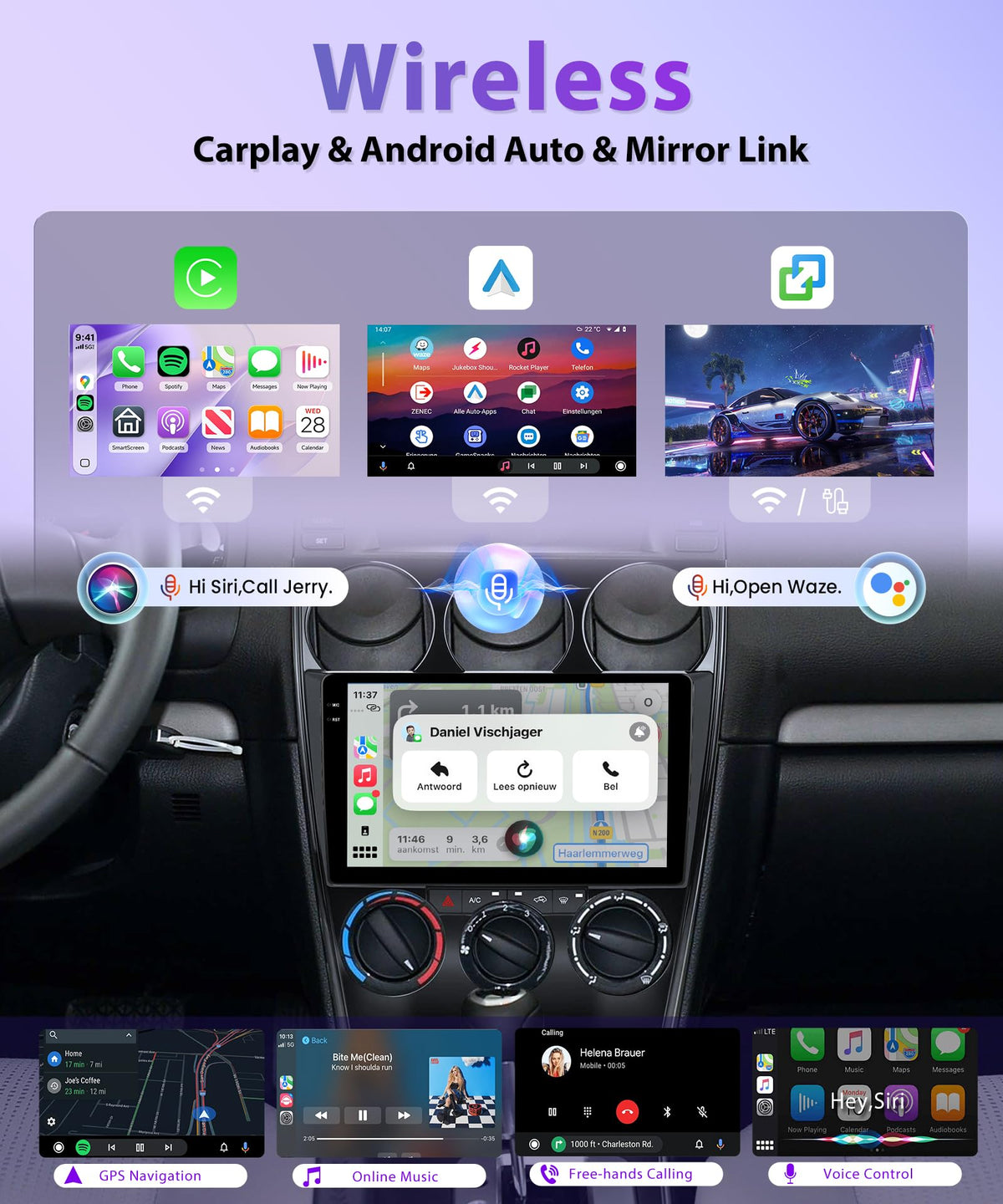 Rimoody 4G+64G Android Car Stereo for Mazda 6 Radio 2004-2014 Carplay