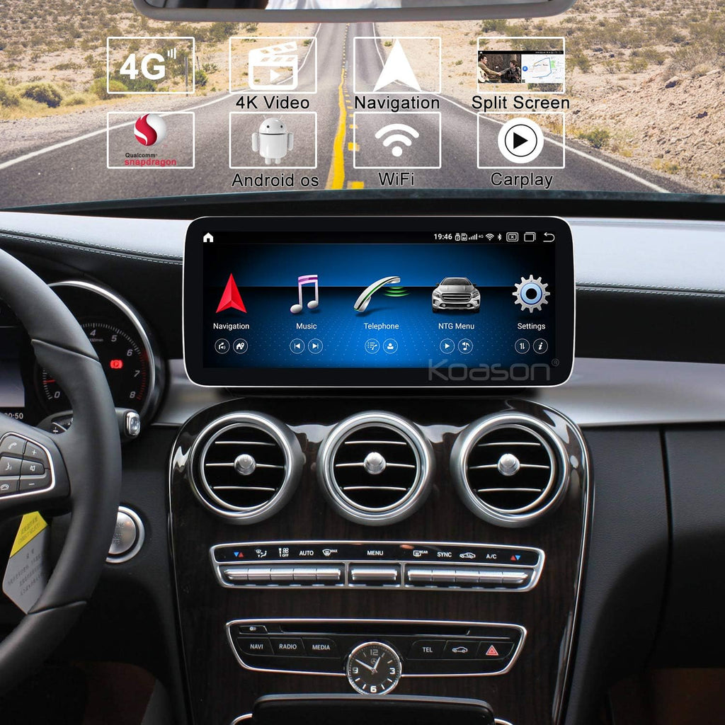 Android 13 Screen Upgrade 10.25inch HD1920 Display Monitor Multimedia Player GPS Navigation for Mercedes Benz C GLC 2014-2018 C180 C200 C220 C250 C300 C350 C320 C63 W205 NTG5.0 System