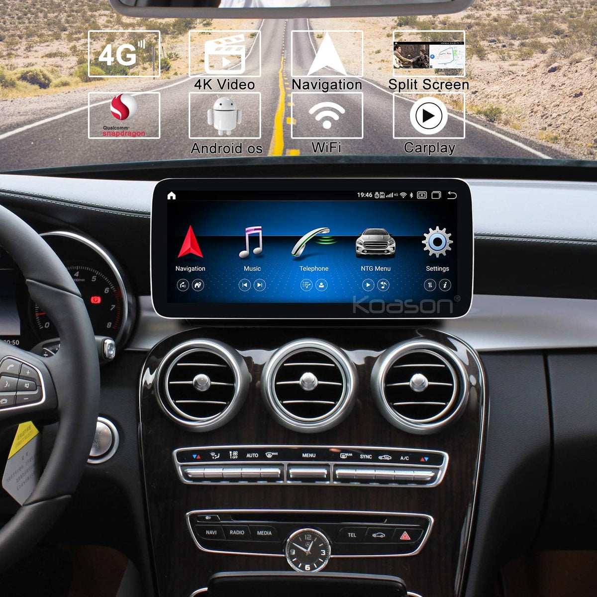 Android 13 Screen Upgrade 10.25inch HD1920 Display Monitor Multimedia Player GPS Navigation for Mercedes Benz C GLC 2014-2018 C180 C200 C220 C250 C300 C350 C320 C63 W205 NTG5.0 System