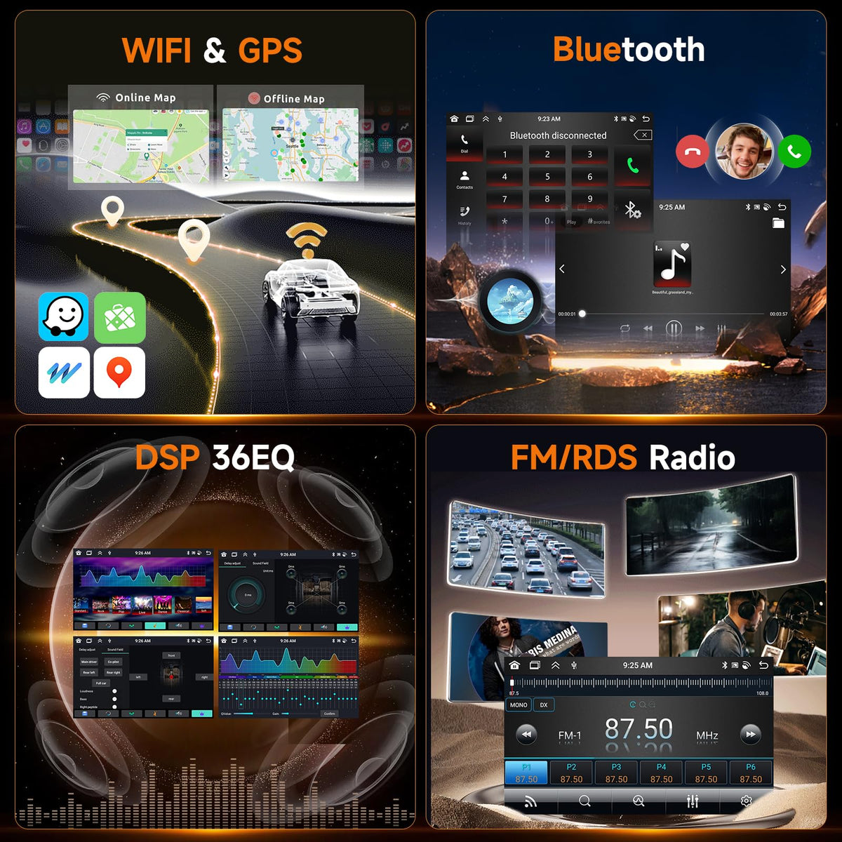 8 Core 6G 128G for Toyota Hilux 2015-2020 Radio Android 10 Inch Touchscreen Wireless Carplay Android Auto, Car Stereo Upgrade Bluetooth DSP GPS Navigation WiFi FM/RDS Backup Camera