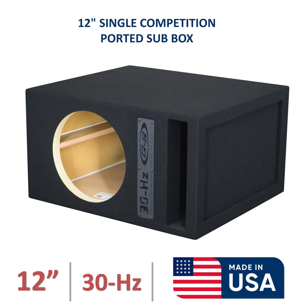 12" Single Competition Ported Sub Box Speaker Enclosure Vented 12" Car Audio Subwoofer Box