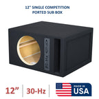 12" Single Competition Ported Sub Box Speaker Enclosure Vented 12" Car Audio Subwoofer Box