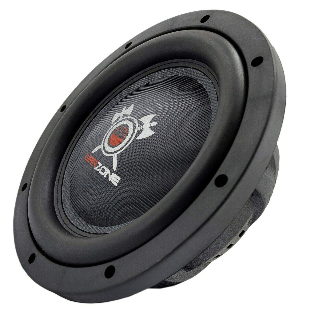 Gravity Warzone WZ10D4-1 10-Inch Shallow Car Audio Subwoofers, Dual 4-Ohm DVC, 1200W Max/400W RMS Each, Carbon Fiber Cone, 2-Pack