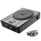 NVX QBSTA 900W Max (300W RMS) 11" Powered Spare Tire Subwoofer Box with Built-in Amp and Remote Bass Knob, Easy to Install in Cars
