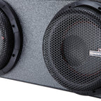 Memphis MJMEFORD8D1V2 Ported Enclosure with Two 8" MOJO subwoofers Compatible with Select 2009-up Ford Trucks with MJP1500.1 Monoblock Amplifier and Amp Wiring Kit