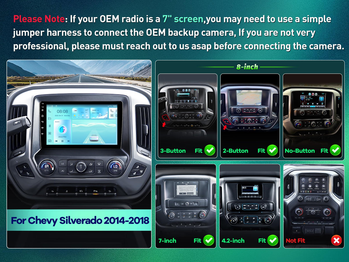 Radio Upgrade for Chevy Silverado Gmc Sierra 2014-2018,Carplay Android Auto