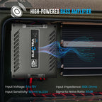 Electra 1-Channel Vehicle Audio Amp - 8000WRMS D Class High-Powered Mono Amplifier w/Subsonic Filter & Low Pass Filter Stable at 1Ohm, LED Indicators, Sound Specialization - Banda 8K1