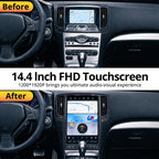 AuCar 14.4 Inch Touch Screen Android 13 Car Radio for Infiniti G37 2007-2013 Head Unit GPS Navigation Wireless Carplay Android Auto Stereo Multimedia Player 8GB RAM 128GB ROM, Carbon Fiber Trim