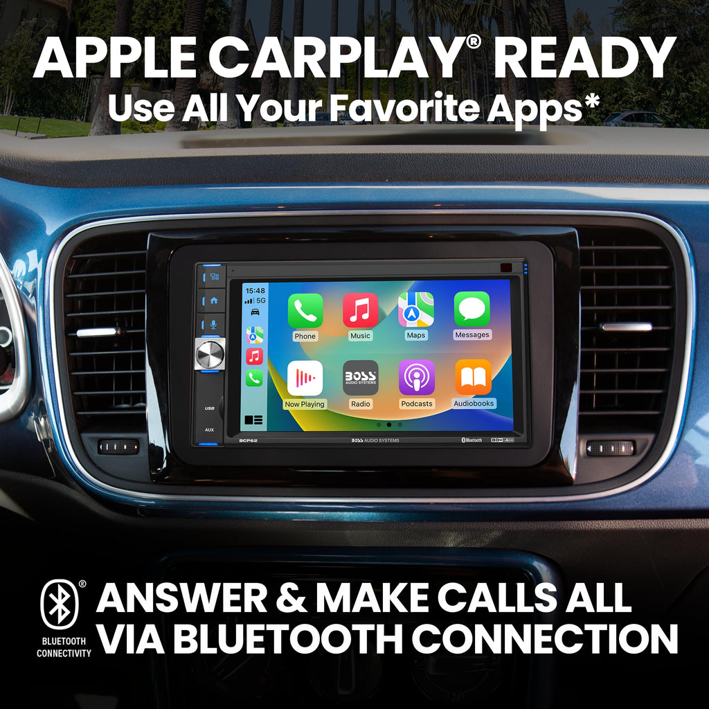BOSS Audio Systems BCP62-RC 6.2 Inch CarPlay Only Car Stereo, Backup Camera